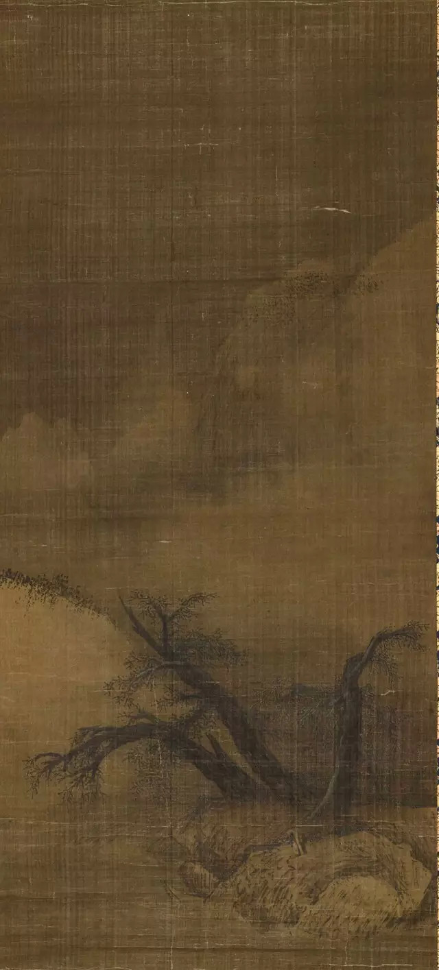 南宋 梁楷 雪景山水图（2） 绢本墨画淡彩 110.8 × 50.1 cm 东京国立博物馆