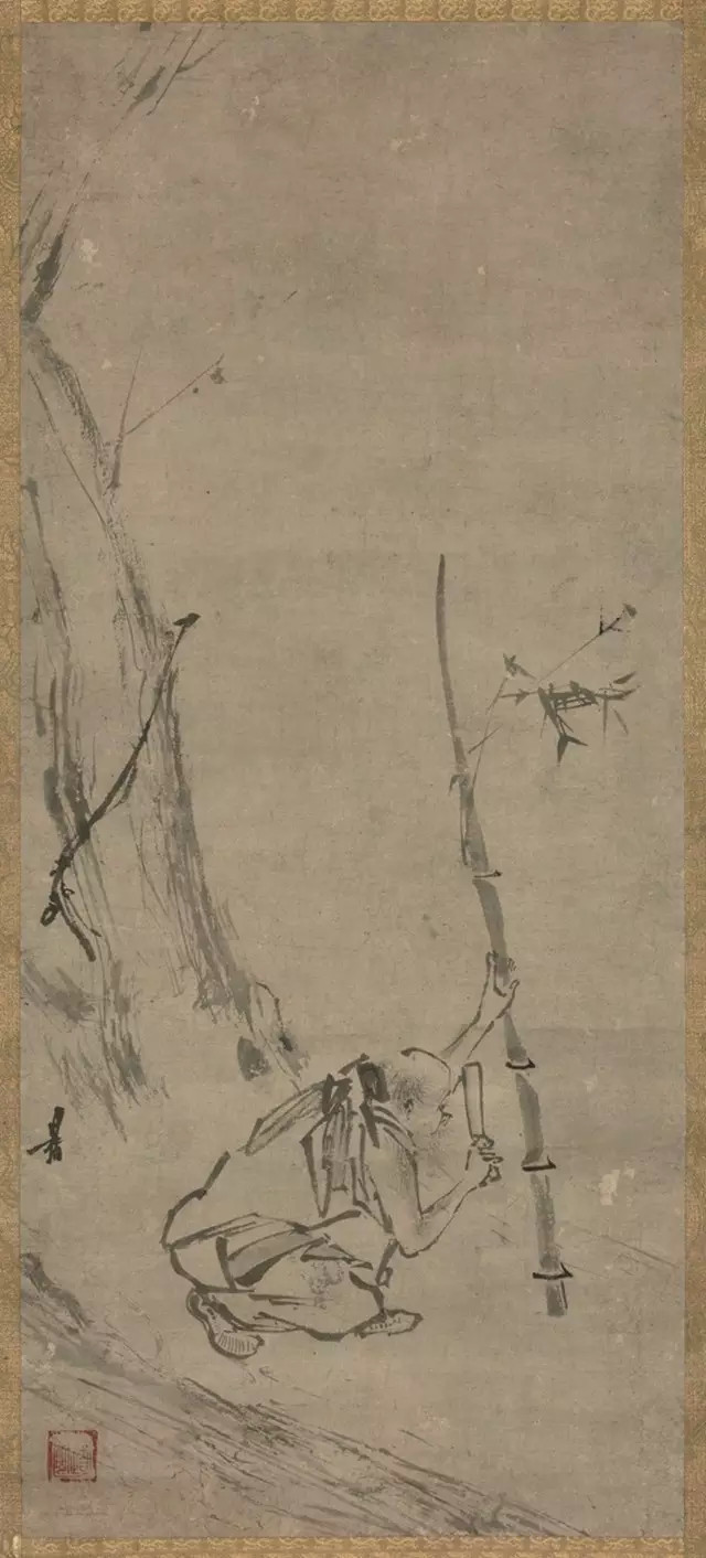 南宋 梁楷 六祖斫竹图纸本墨笔 73×31.8厘米日本东京国立博物馆藏