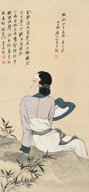 张大千 纨扇仕女  1939年