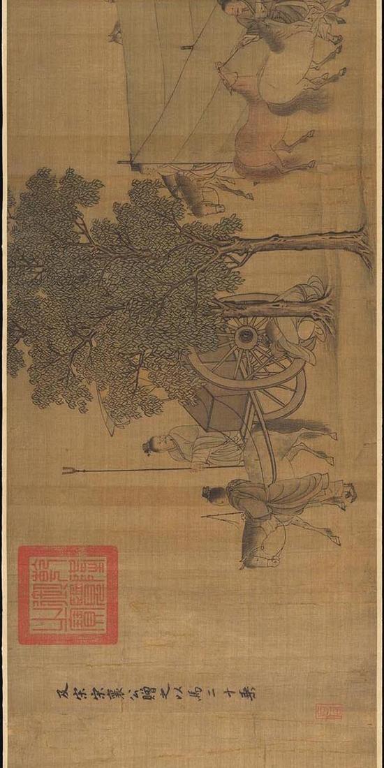 宋（传）李唐，《晋文公复国图》（第一段），大都会艺术博物馆藏