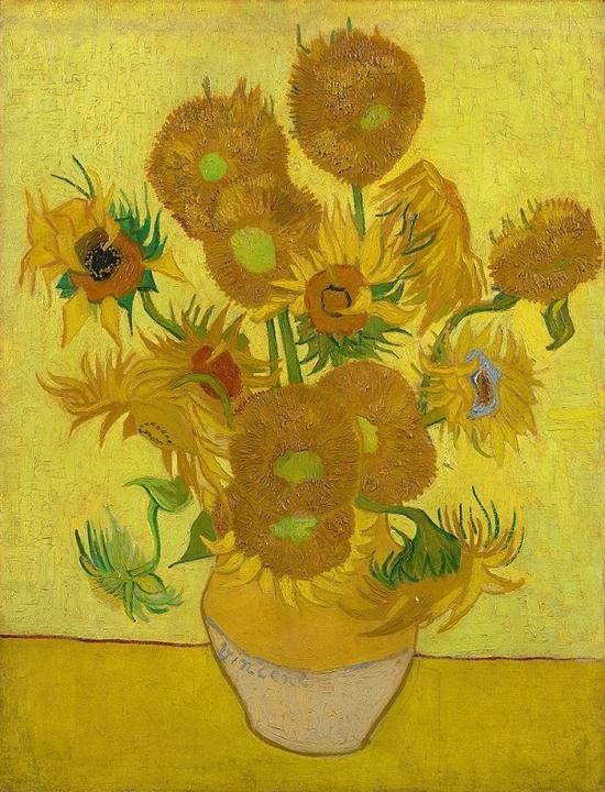 向日葵，1888，收藏于阿姆斯特丹凡·高博物馆