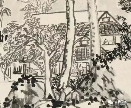 罕见的吴昌硕山水画《松堂校书图》
