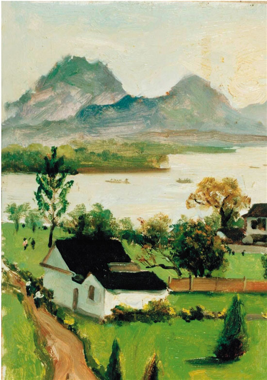 吴作人 西子湖（杭州） 29×20cm 油画 1957年5月